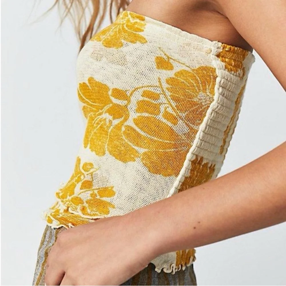 Free People yellow poppy tube top - Picture 2 of 10
